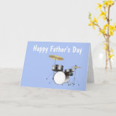 パパにドラムキットとハッピー父の日 カード (黄色い花)