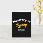 パパに昇格 2025 引用面白い新しいパパの発表 カード (黄色い花)