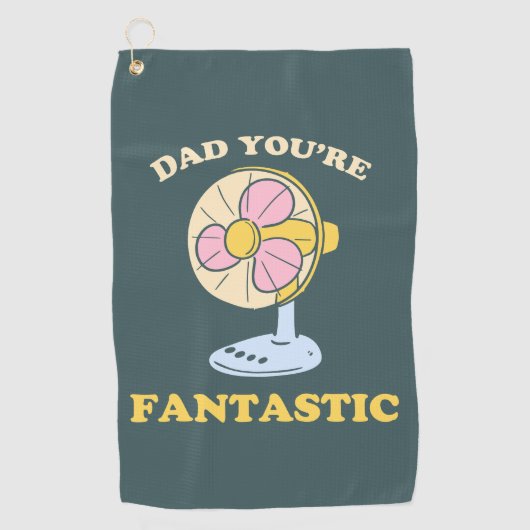 パパのおもしろいジョーク誕生日ギフト父の日プンレトロ ゴルフタオル (正面)