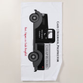 パパのおもしろいビーチタオルガレージトラックビールワインケース ビーチタオル (正面)