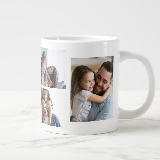 パパのおもしろい写真コラージュのコーヒーマグ ジャンボコーヒーマグカップ (右)