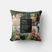 パパのおもしろい定義と心のこもった家族の写真 クッション (正面)