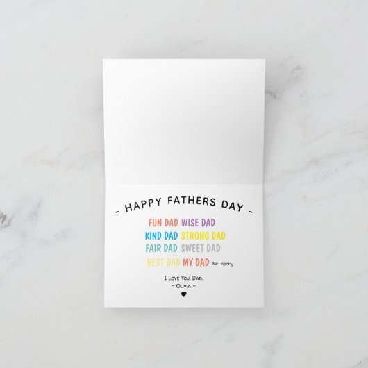 パパのおもしろい父のパーソナライズされた日 カード (内部)