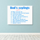 パパのお気に入りのことわざ包装キャンバスギフト。 キャンバスプリント (インサイチュ (ウッドフロア))