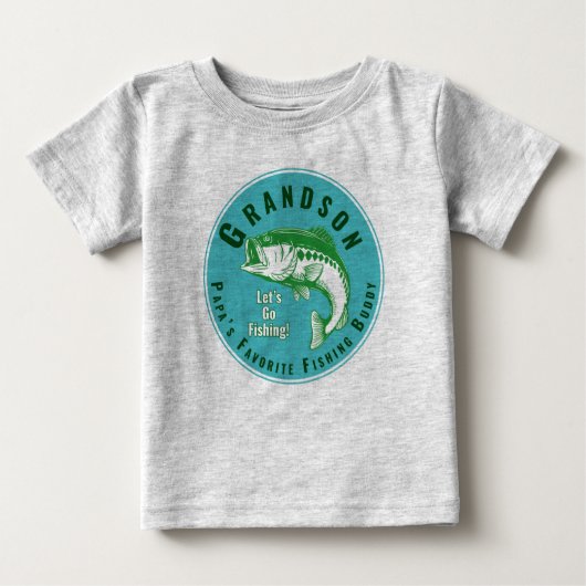 パパのお気に入りの魚釣り ベビーTシャツ (正面)