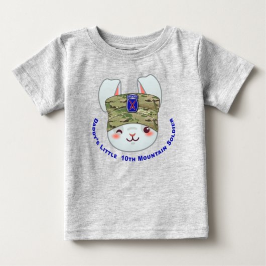「パパのお気に入り 第10山岳師団の兵士」 ベビーTシャツ (正面)