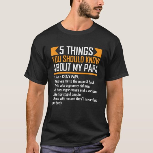 パパのお父さんのDaについて5つ Tシャツ (正面)