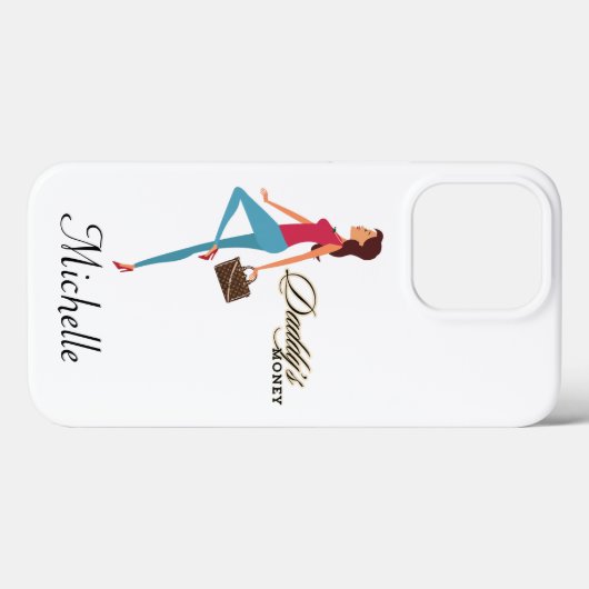 パパのお金、かわいい&サッシー10代のガールおもしろい。 Case-Mate iPhoneケース (裏面 (横))