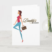 パパのお金、かわいい&サッシー10代の女の子おもしろい、 カード (正面)