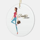 パパのお金、かわいい&サッシー10代の女の子おもしろい、 セラミックオーナメント (左)