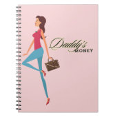 パパのお金、かわいい&サッシー10代の女の子おもしろい、 ノートブック (正面)