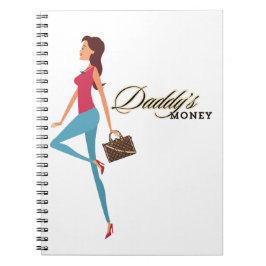 パパのお金、かわいい&サッシー10代の女の子おもしろい、 ノートブック