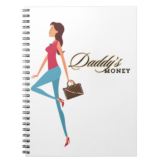 パパのお金、かわいい&サッシー10代の女の子おもしろい、 ノートブック (正面)