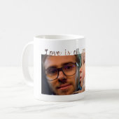 パパのために – 愛はすべての白いモダン写真テンプレート コーヒーマグカップ (正面左)