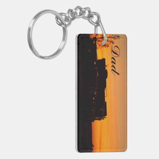 パパのためのあなた自身の二重味方されたキーホルダーを作成して下さい キーホルダー (正面左)