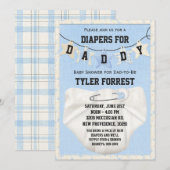 パパのためのおむつ ベビーシャワー招待状 招待状 (正面/裏面)