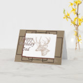 パパのためのオジロ鹿Bday カード (黄色い花)