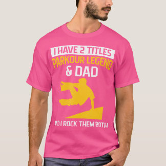 パパのためのバックフリップパルクールデザイン メンズ Tシャツ