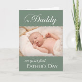 パパのための最初の父の日 – 写真をシンプル追加する カード (正面)