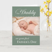 パパのための最初の父の日 – 写真をシンプル追加する カード (黄色い花)