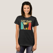 パパのための猫 お父さん 黒猫 猫好き 猫人 ネコ Tシャツ (正面フル)
