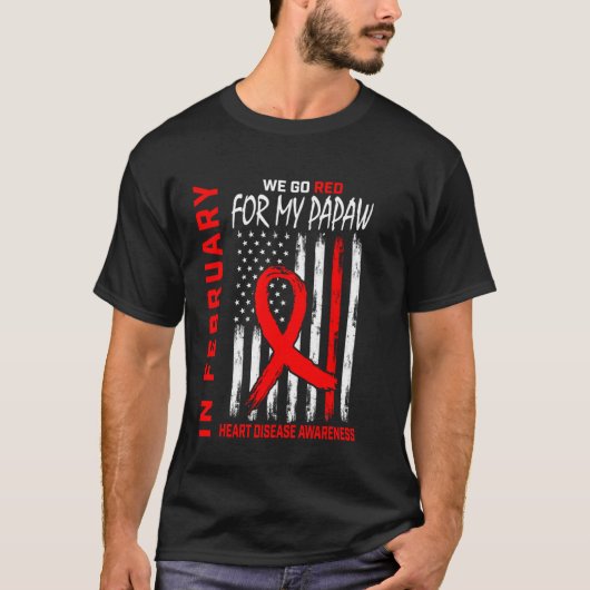 パパのためのGo Red ハートの日 アメリカ Tシャツ (正面)