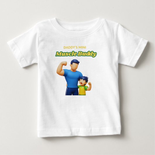 パパのちびマッスルバディ  ベビーTシャツ (正面)
