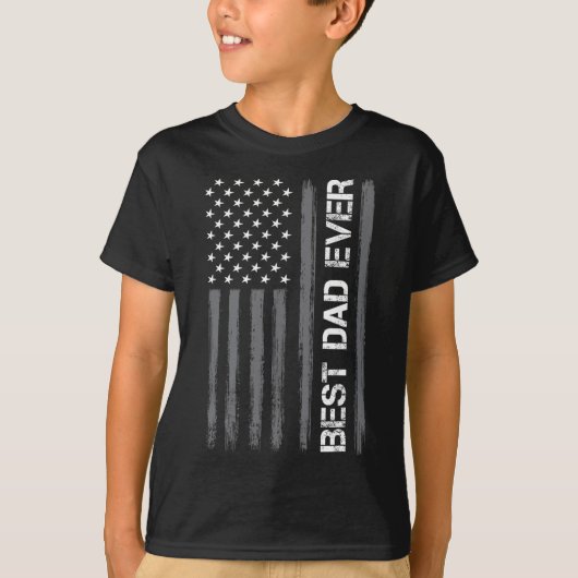 パパのアメリカ国旗おもしろいの父の日メンズ Tシャツ (正面)
