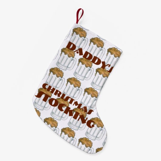 パパのエール・ビールマグ・ビアーズ・マグ飲み休日 スモールクリスマスストッキング (正面 (吊り時))