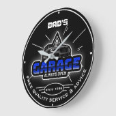 パパのガレージまたは名前は必ず車を開モダンく ラージ壁時計 (傾斜)