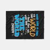 パパのギフトお前は世界のパパだ フリースブランケット (正面(横))