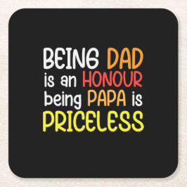 パパのギフトはパパビーパパ スクエアペーパーコースター