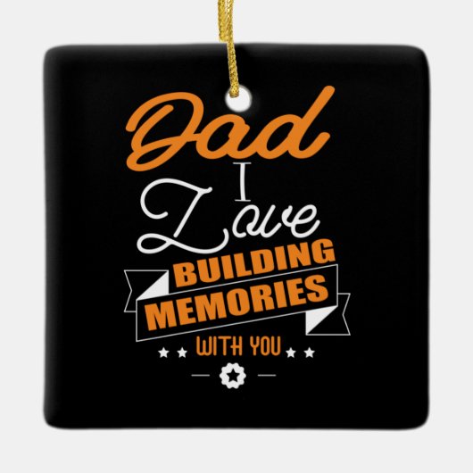 パパのギフトラブ建物の思い出 セラミックオーナメント (正面)