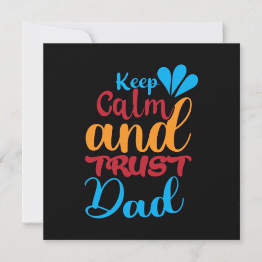 パパのギフト Keep Calm And Trust Dad 招待状 (正面)