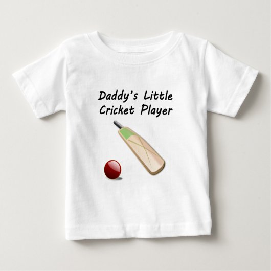 パパのクリケット選手 ベビーTシャツ (正面)