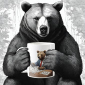 パパのクロスワードパズルスーツのクマ コーヒーマグカップ