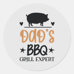 パパのクールBBQグリル専門家のワードアート ラウンドシール