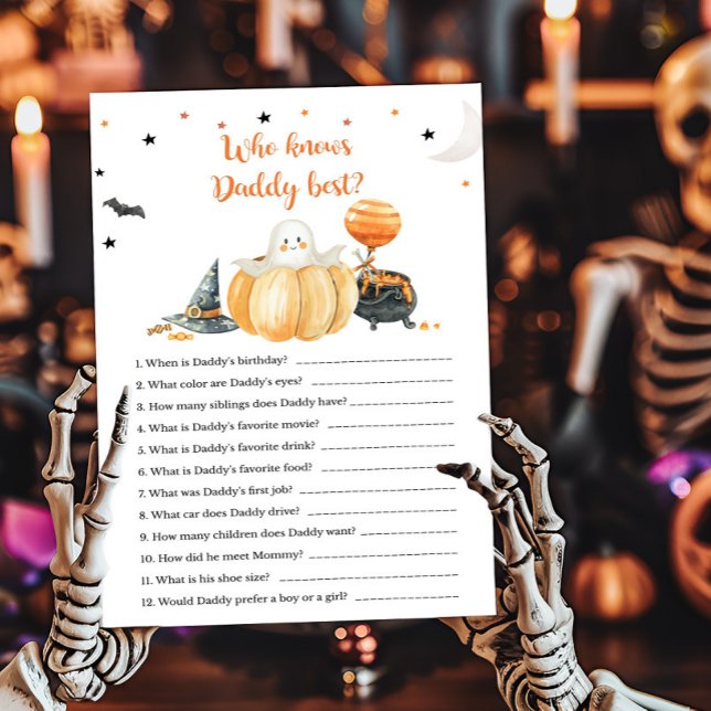 パパのゲームを知っている小さなブー最高のパンプキン (Pumpkin Halloween Baby Shower Who knows Daddy Best Game)