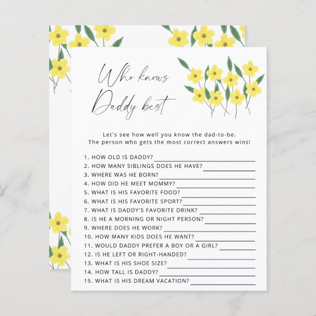 パパのゲームを知っている最高の野草花 (正面/裏面)