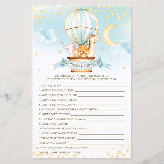 パパのゲームを知っている熱気球最高のの動物 (正面)