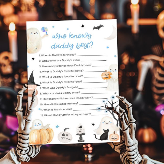 パパのゲームを知っている男の最高の子のハロウィン (A Little Boo Baby Shower Who knows Daddy Best Game)