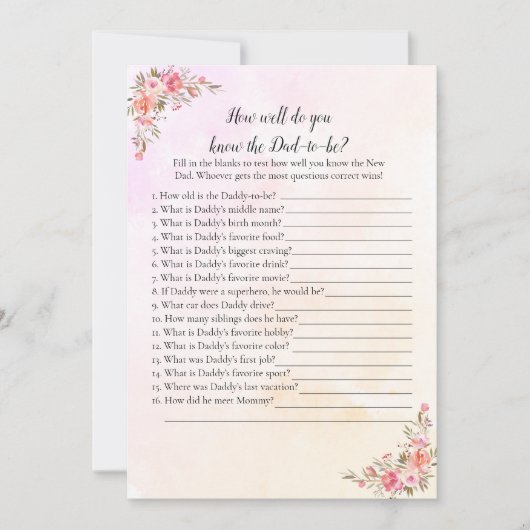 パパのゲームを知っている象の赤ん最高のだシャワー 招待状 (正面)