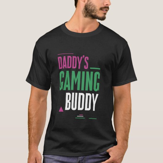 パパのゲーム仲間 若きチームメイト プレイヤー Tシャツ (正面)