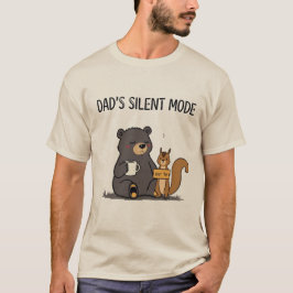 パパのサイレントモードの面白い熊のTシャツ Tシャツ