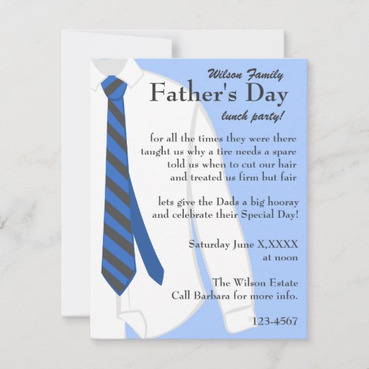 パパのシャツ 招待状 (正面)