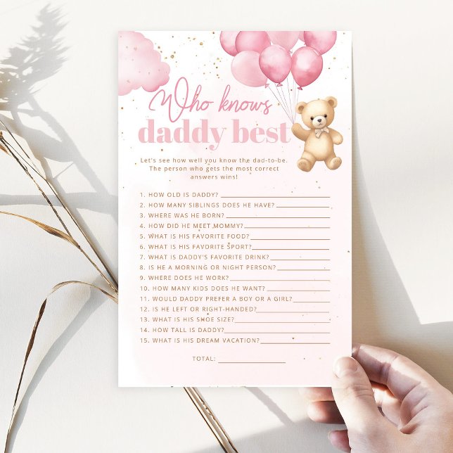 パパのシャワーゲームを知っ最高のているテディベアーピンク (クリエイターアップロード済み)