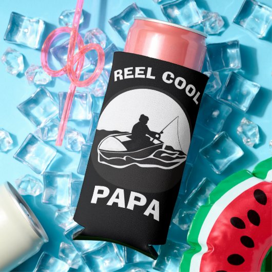 パパのジョーク、リクールールパパ、魚釣り父の日 スリム缶クーラー (インサイチュ 夏)
