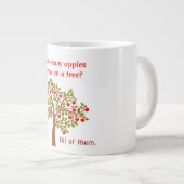 パパのジョーク：木の上で何個のりんごが育つのか。 ジャンボコーヒーマグカップ (正面右)