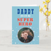 パパのスーパーヒーロー楽しい写真 父の日 カード (黄色い花)