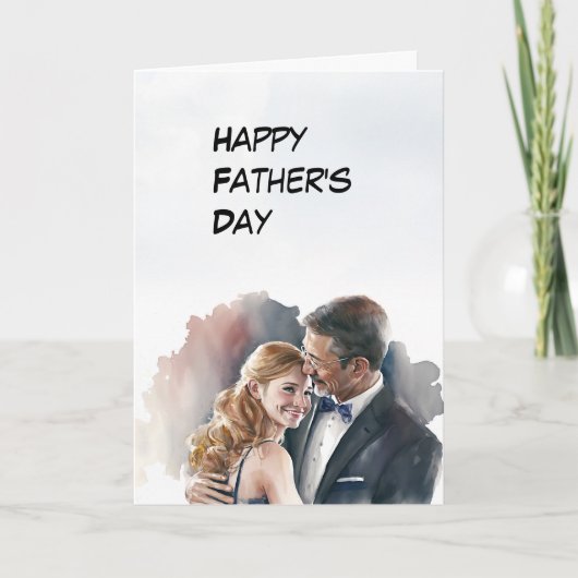 パパのダンスとドーターファーザーズデイカード サンキューカード (正面)